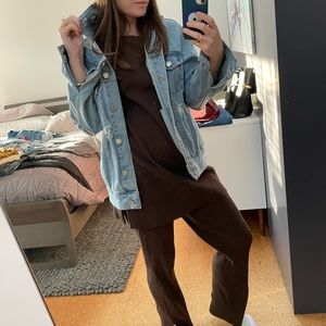 MISSGUIDED oversized distressed jean jacket  Size: 4